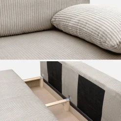 3-Sitzer Schlafsofa mit Cordbezug und Stauraum