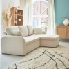 3-Sitzer Schlafsofa mit cremefarbenem Bouclé-Bezug