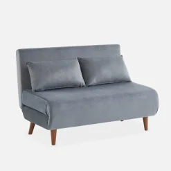 2-Sitzer Schlafsofa mit Holzbeinen