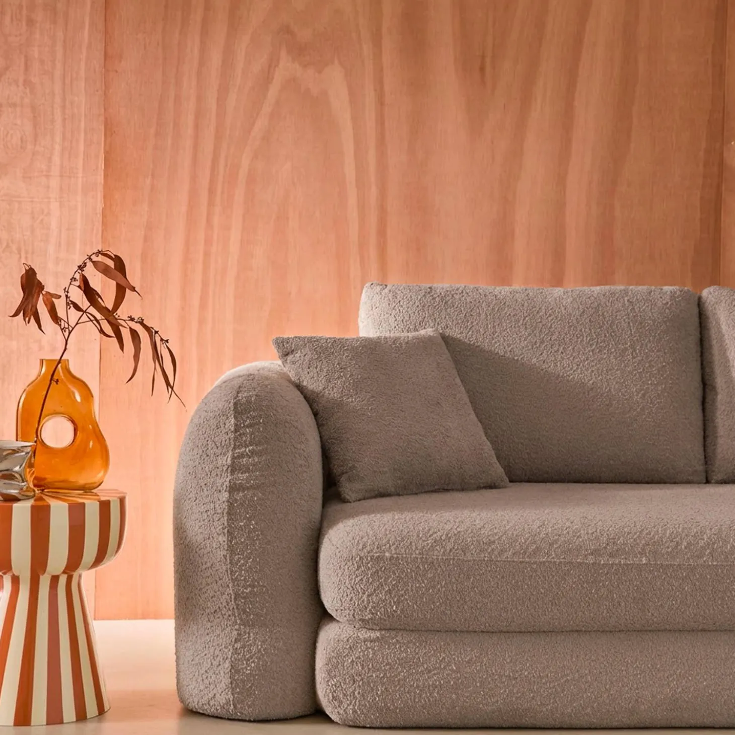 3-Sitzer-Schlafsofa mit strukturiertem Bouclé-Bezug
