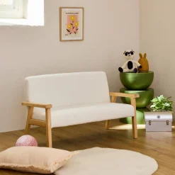 2-Sitzer-Sitzbank aus Heveaholz für Kinder