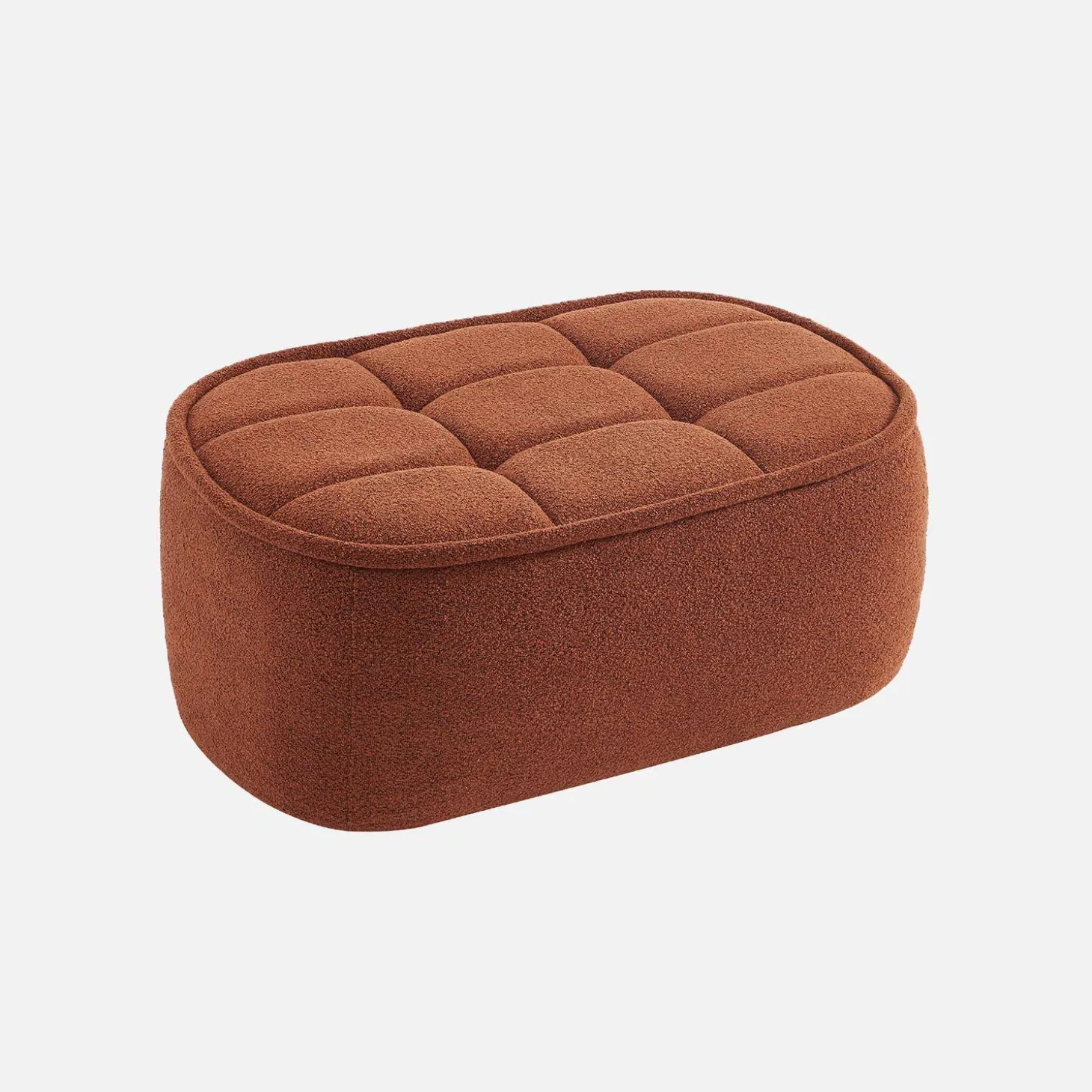 3-Sitzer Sitzgruppe mit Sofa, Sessel und Hocker, strukturierter Bouclé-Bezug