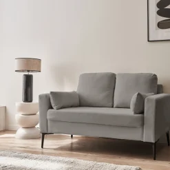 2-Sitzer-Sofa, mit Cordbezug und Metallfüßen