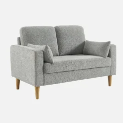 2-Sitzer Sofa mit Heveaholz und Chenille-Bezug
