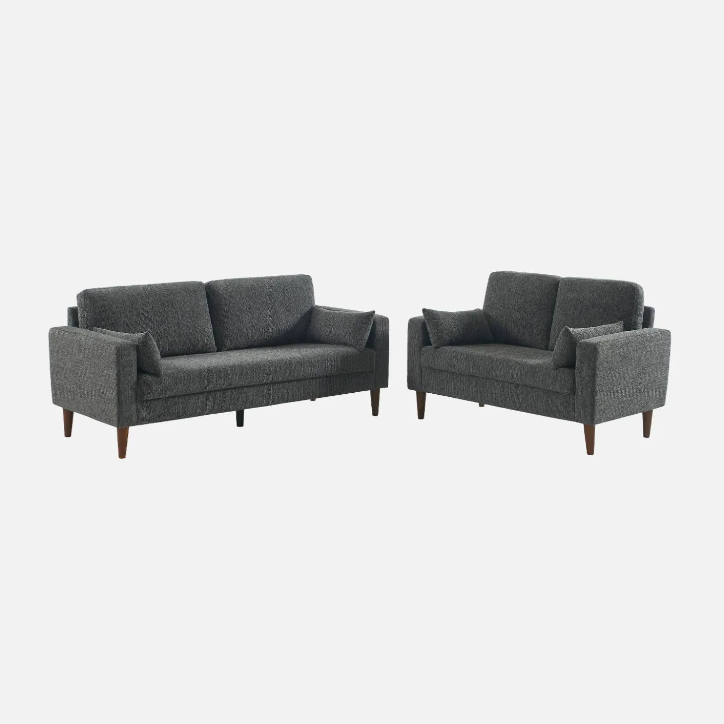 3-Sitzer Sofa mit Heveaholz und Chenille-Bezug
