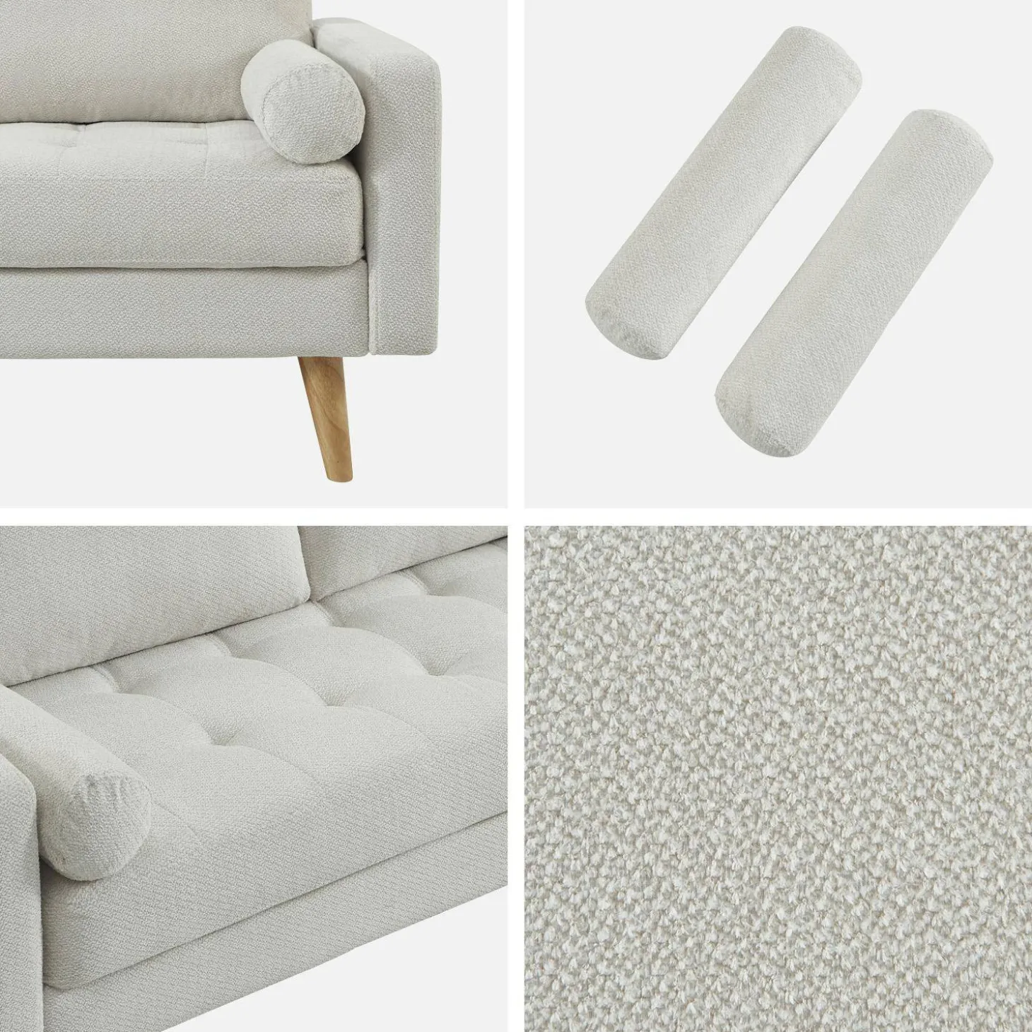 3-Sitzer Sofa mit kapitoniertem Chenille-Bezug