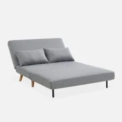 2-Sitzer-Sofa mit Stoffbezug, Holzfüße