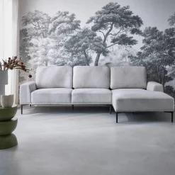 3-Sitzer-Sofa mit Stoffbezug - Recamiere rechts