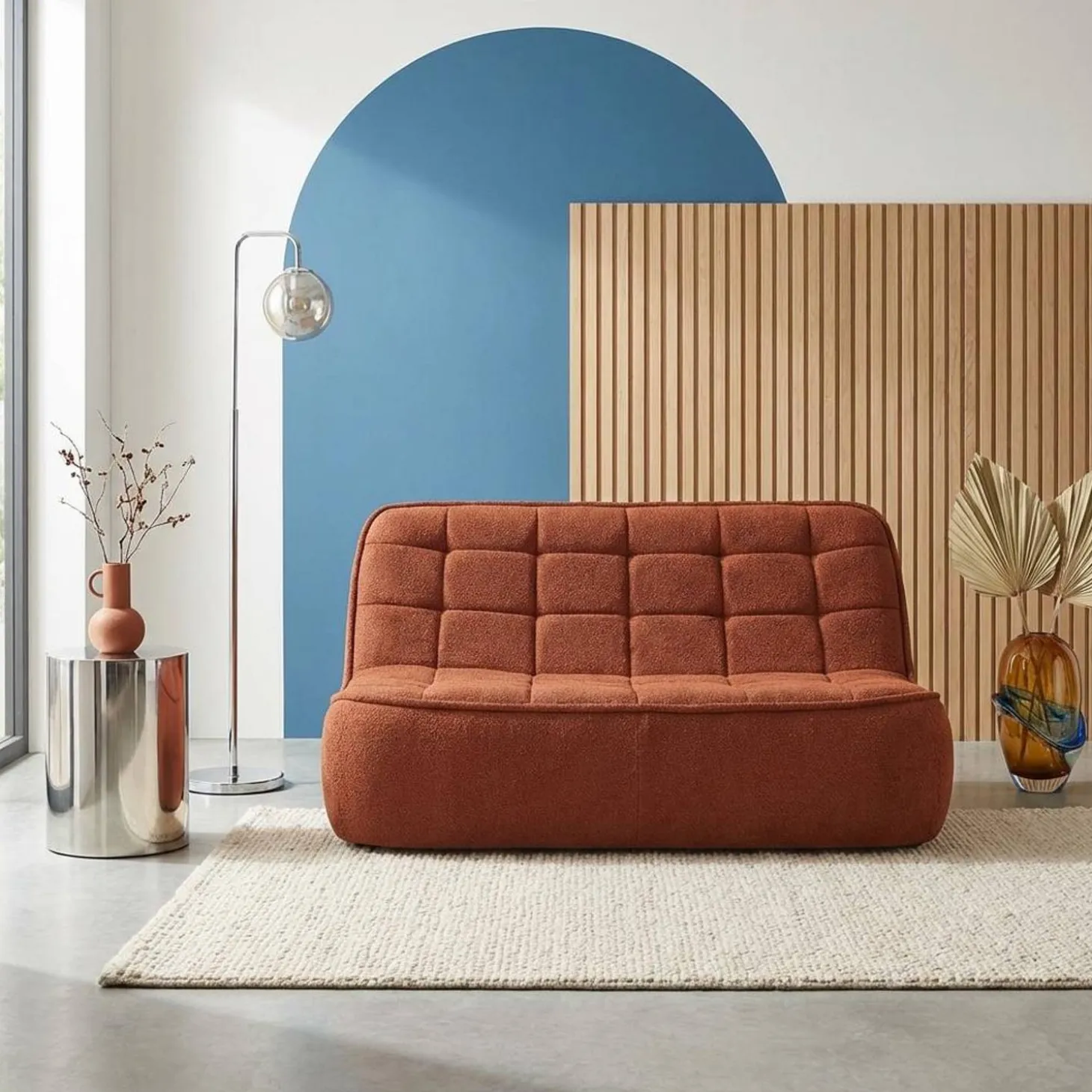 2-Sitzer Sofa mit strukturiertem Bouclé-Bezug