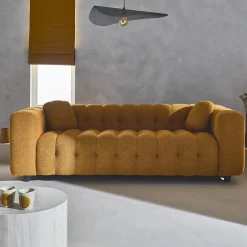 3-Sitzer-Sofa mit strukturiertem und kapitoniertem Bouclé-Bezug