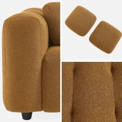 3-Sitzer-Sofa mit strukturiertem und kapitoniertem Bouclé-Bezug
