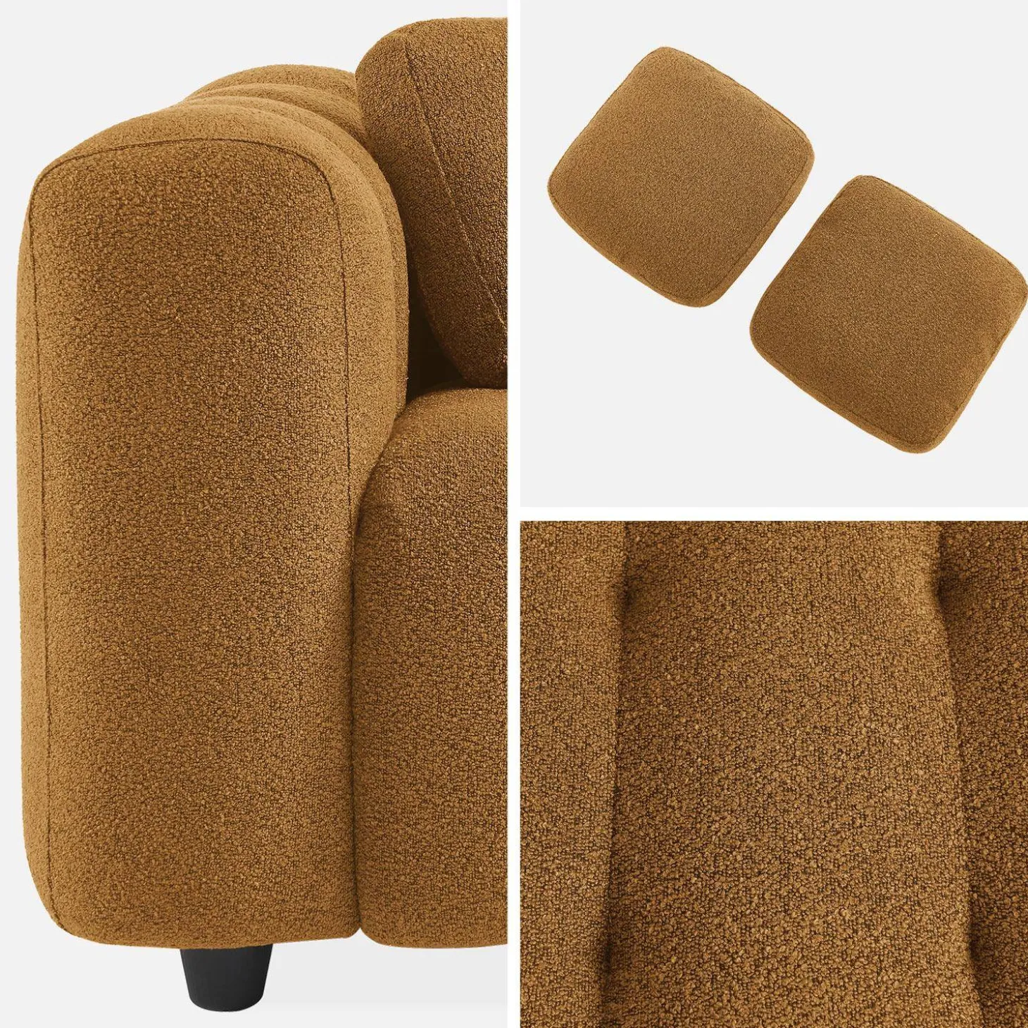 3-Sitzer-Sofa mit strukturiertem und kapitoniertem Bouclé-Bezug