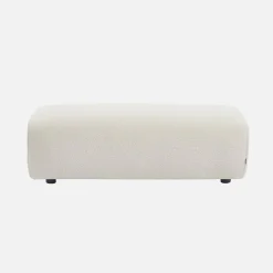 Sitzhocker, Fußhocker mit Bouclébezug für 2-Sitzer Ecksofa Wallas