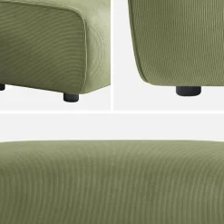 Sitzhocker, Fußhocker mit Cordbezug für 2-Sitzer Ecksofa Wallas