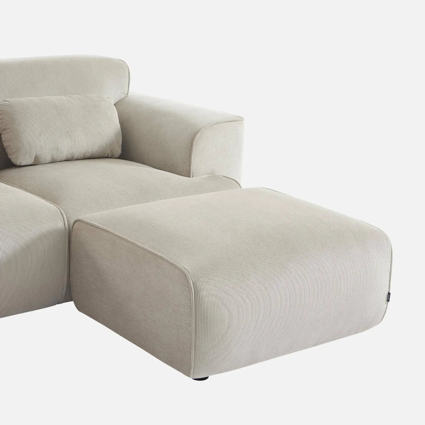 Sitzhocker, Fußhocker mit Cordbezug für 2-Sitzer-Sofa Wallas