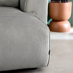 Sitzhocker, Fußhocker mit Cordbezug für 3-Sitzer-Sofa Wallas