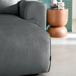 Sitzhocker, Fußhocker mit Cordbezug für 3-Sitzer-Sofa Wallas