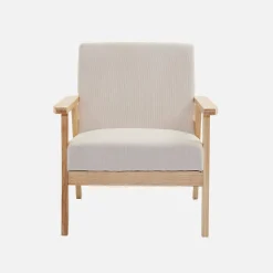 Skandinavischer Sessel aus Holz und Cord