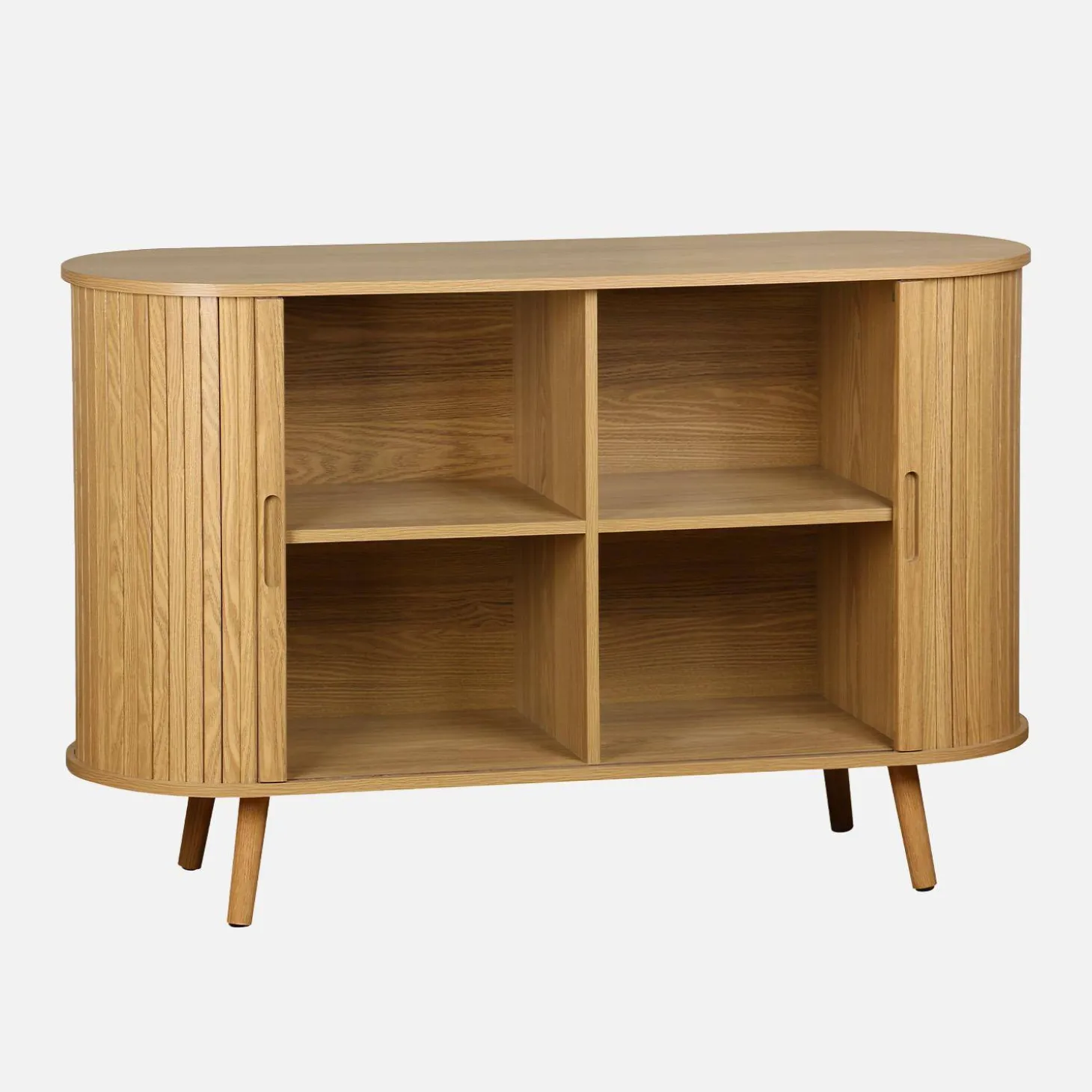 Skandinavisches Sideboard mit 2 Schiebetüren, 120 cm