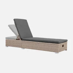 Sonnenliege mit Kunststoffgeflecht, Polyester, 5-fach verstellbar