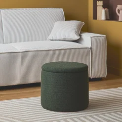 Stoffhocker mit Stauraum