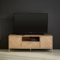 TV-Möbel mit Holzdekor in Fischgrät Optik