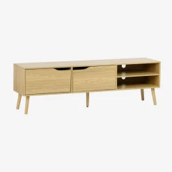 TV-Möbel mit Nussbaumdekor, 2 Türen, 160 cm