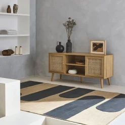 TV-Möbel mit Rattangeflecht 120 x 39 x 56,5 cm