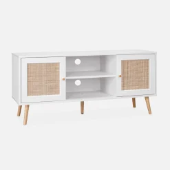 TV-Möbel mit Rattangeflecht 120 x 39 x 56,5 cm
