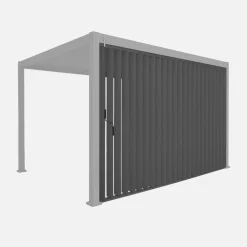 Verstellbare senkrechte Lamellenwand 4m für Pergola Triomphe 3x4m