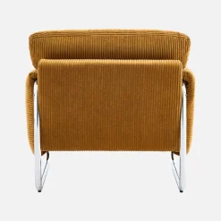 Vintage-Sessel mit Cordbezug und verchromtem Gestell