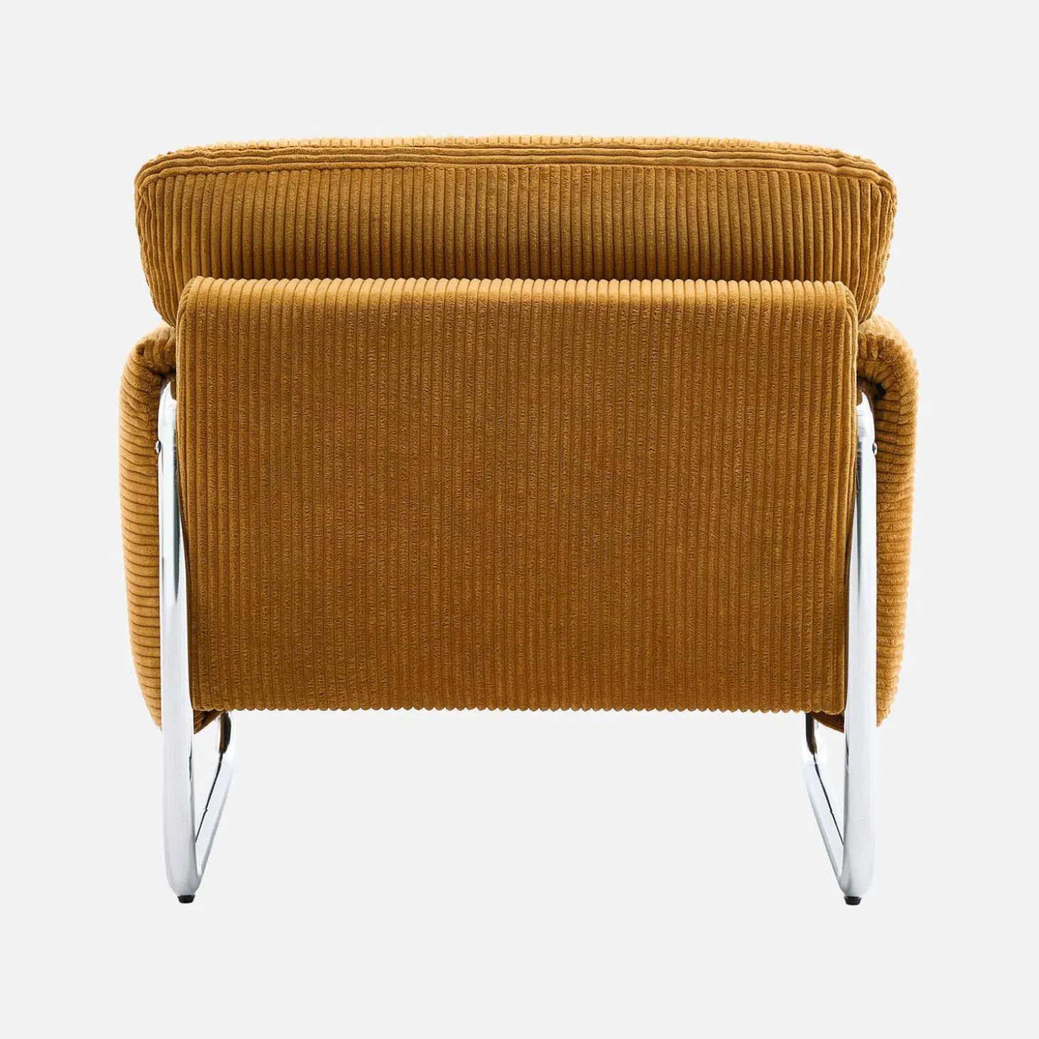 Vintage-Sessel mit Cordbezug und verchromtem Gestell