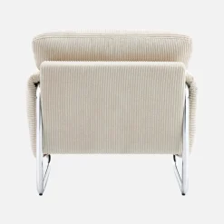 Vintage-Sessel mit Cordbezug und verchromtem Gestell