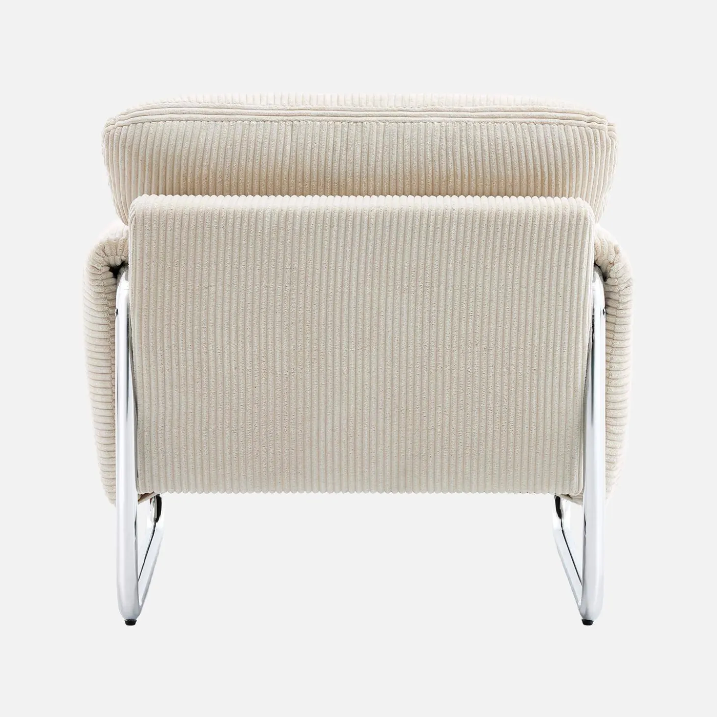 Vintage-Sessel mit Cordbezug und verchromtem Gestell