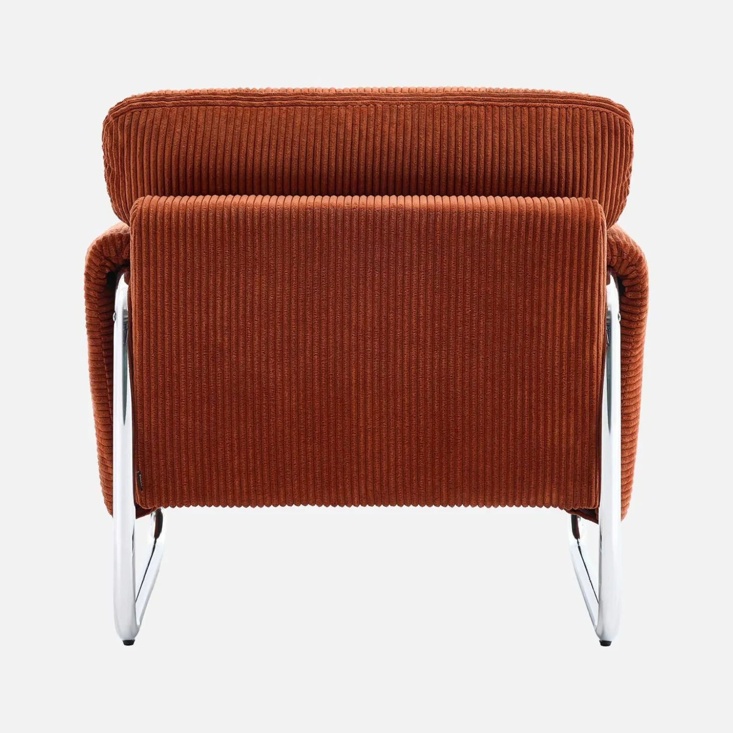 Vintage-Sessel mit Cordbezug und verchromtem Gestell