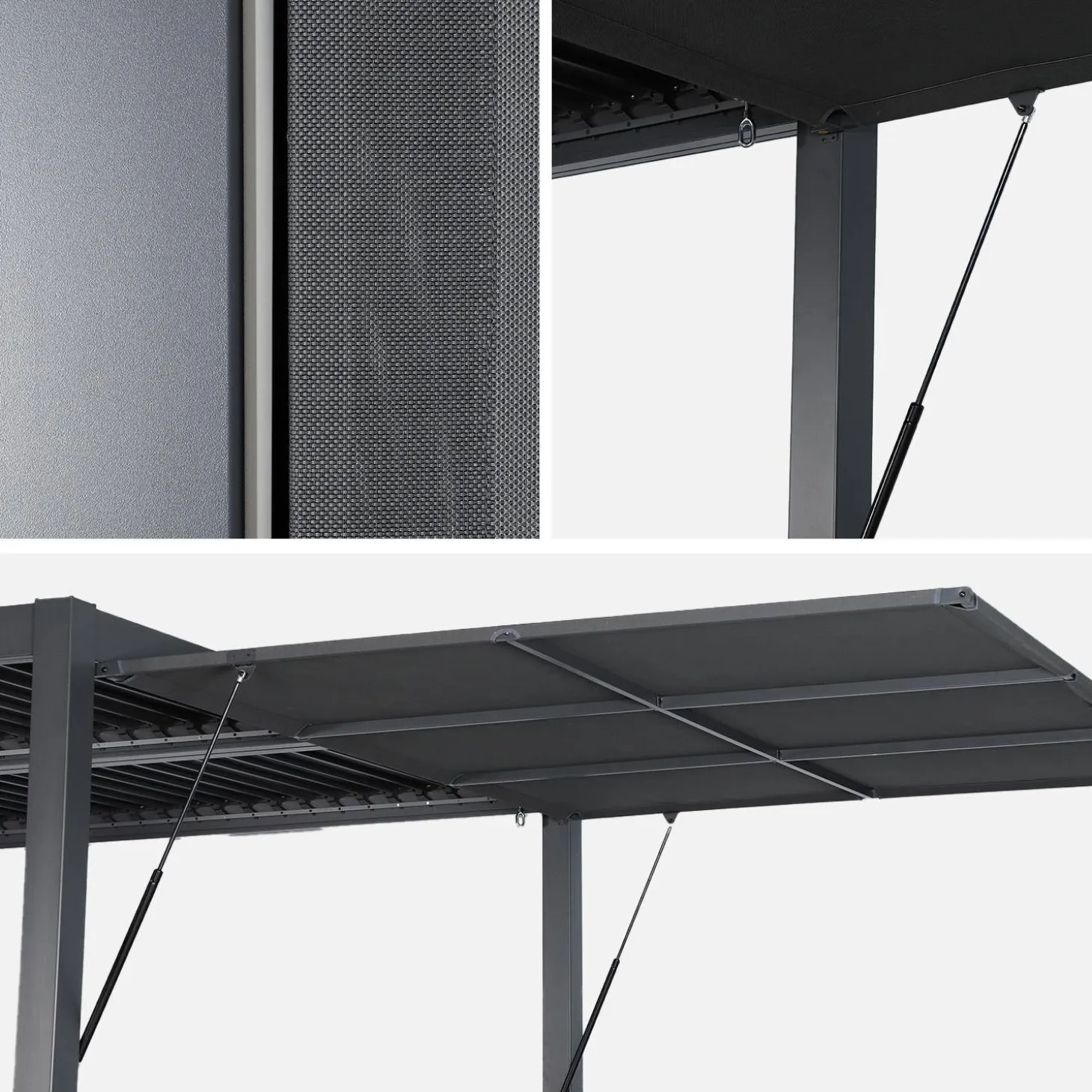 Vordach 3m für Pergola Palace Aluminium und Textilene