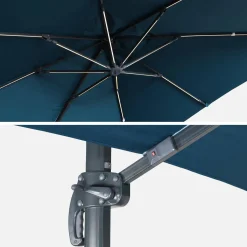 3x3m quadratischer Ampelschirm mit LED-Beleuchtung und Hülle