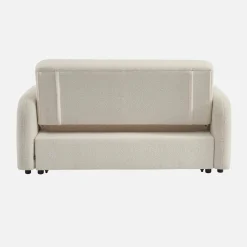 Abgerundetes 2-Sitzer Sofa mit Bouclé-Bezug