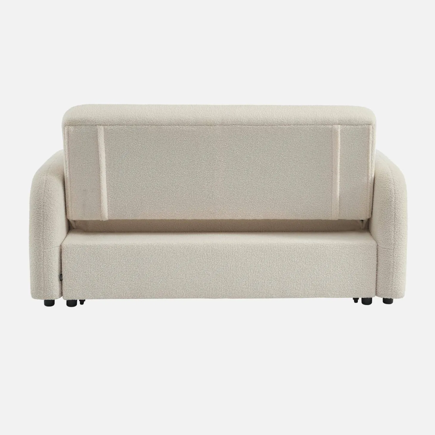 Abgerundetes 2-Sitzer Sofa mit Bouclé-Bezug