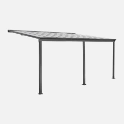 Aluminium Anbaupergola Carport 3x5m mit Dachrinne