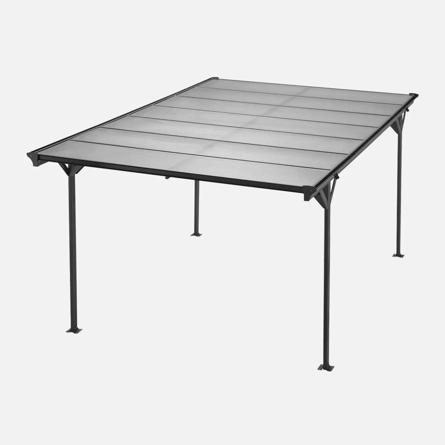 Aluminium- und Polycarbonat-Carport 15m²