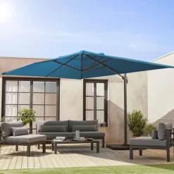 Ampel-Sonnenschirm rechteckig 3x4m + befüllbare Platten 50x50cm