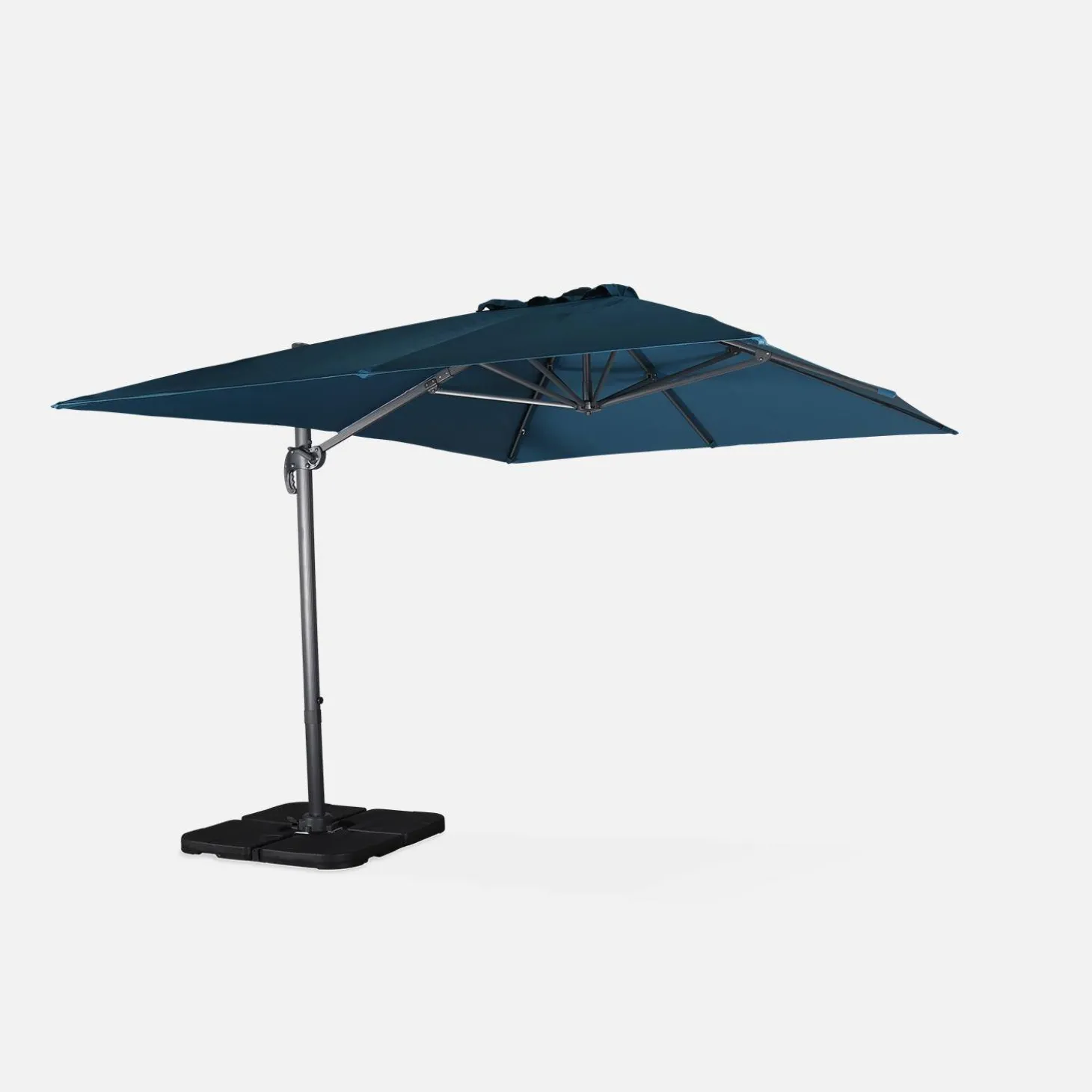 Ampel-Sonnenschirm rechteckig 3x4m + befüllbare Platten 50x50cm