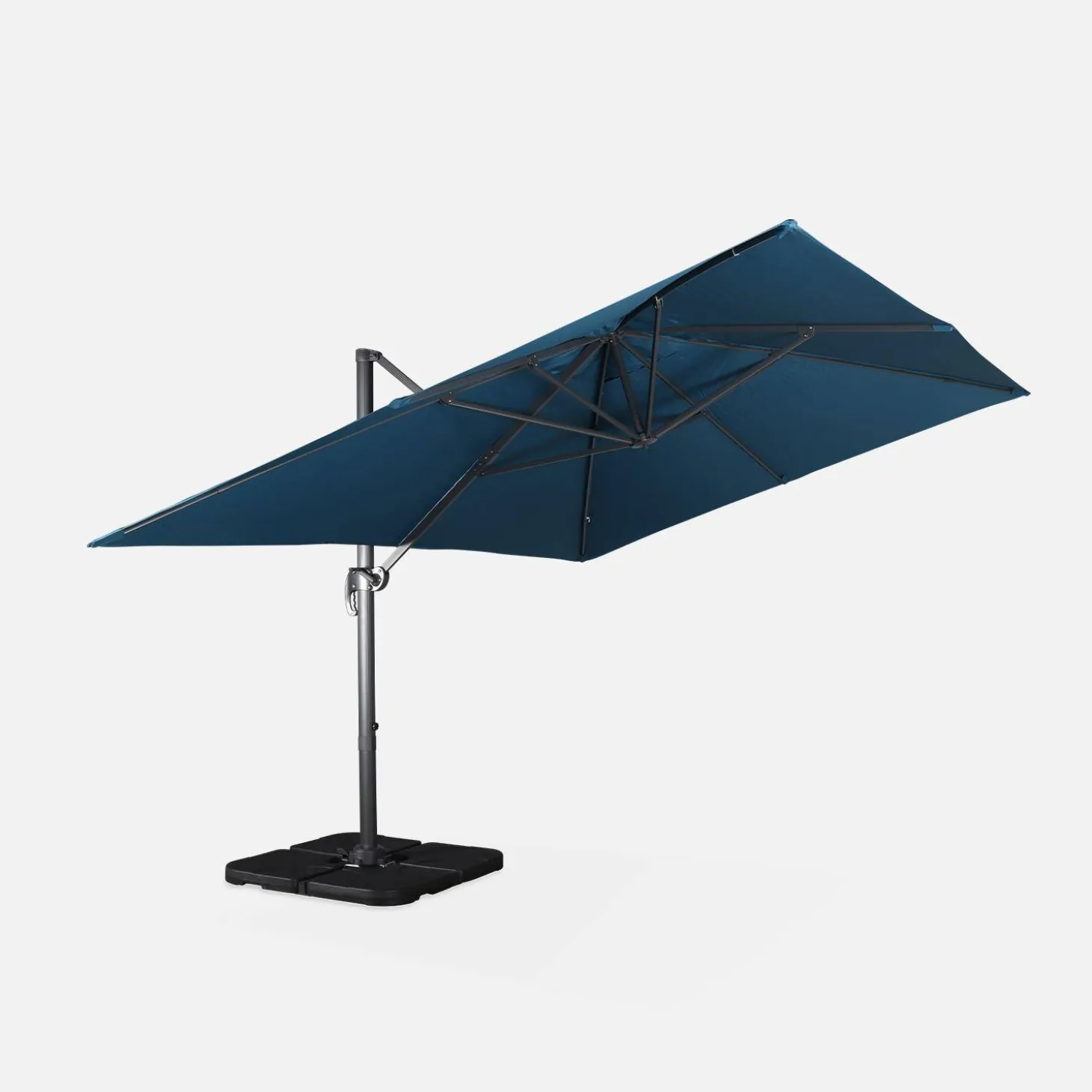Ampel-Sonnenschirm rechteckig 3x4m + befüllbare Platten 50x50cm