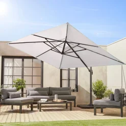 Ampel-Sonnenschirm rechteckig 3x4m + befüllbare Platten 50x50cm