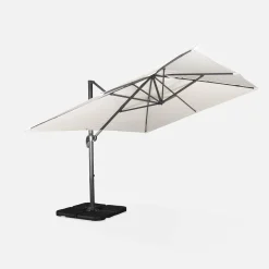 Ampel-Sonnenschirm rechteckig 3x4m + befüllbare Platten 50x50cm