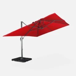 Ampel-Sonnenschirm rechteckig 3x4m + befüllbare Platten 50x50cm