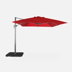 Ampel-Sonnenschirm rechteckig 3x4m + befüllbare Platten 50x50cm