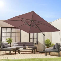 Ampel-Sonnenschirm rechteckig 3x4m + befüllbare Platten 50x50cm