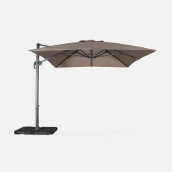 Ampel-Sonnenschirm rechteckig 3x4m + befüllbare Platten 50x50cm